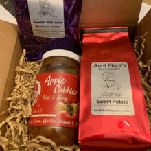 Load image into Gallery viewer, AUNT FLORA'S SOULSATION APPLE COBBLER PIE FILLING & BONUS COFFEE PACKS